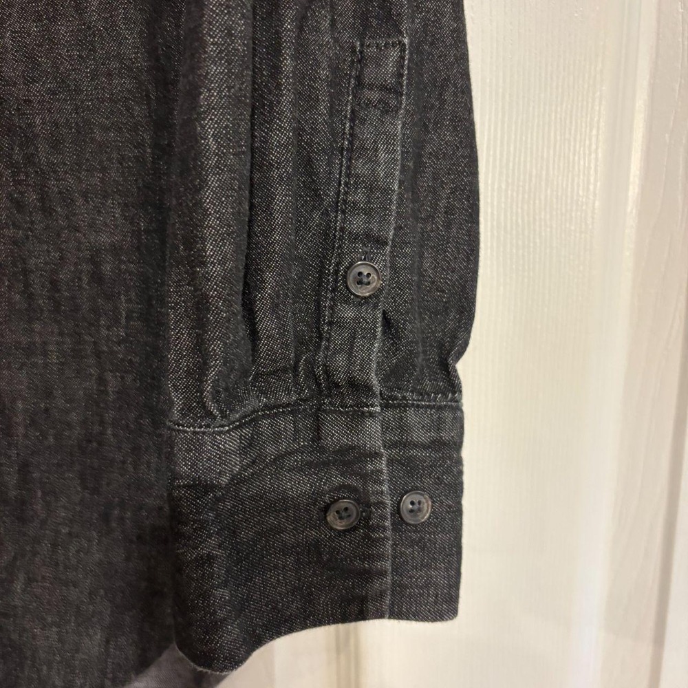 Banana Republic Black Denim Button Down Shirt Women's S Petite - Picture 4 of 6